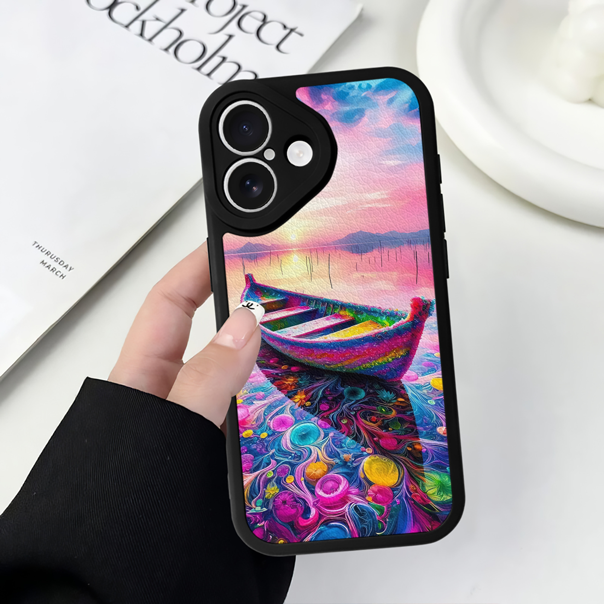 （画像用） ミッキーマウス Mickey Mouse 【iPhone 16シリーズ対応】シリコンスマホケース（レザー調） 材質：シリコン